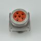 HD10-6-12P - HD10 Series - 6 Pin Receptacle - Threaded Rear, Flange, Gray