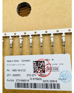 1060-16-0122 - Stamped & Formed Pin - Size 16 - 14-18 AWG, .075-.140 Insulation, 13 Amps, Nickel Plated