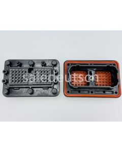 DRC22-50P01 DRC, 50 way, 01 key, black, PCB mount, sealed inside flange