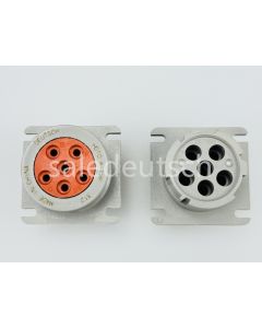 HD10-6-12P - HD10 Series - 6 Pin Receptacle - Threaded Rear, Flange, Gray